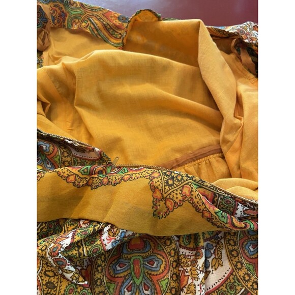 Vtg 70s Boho Tunic Dress Women’s M Multicolor Paisley Print Festival Mod Chic - Picture 8 of 12